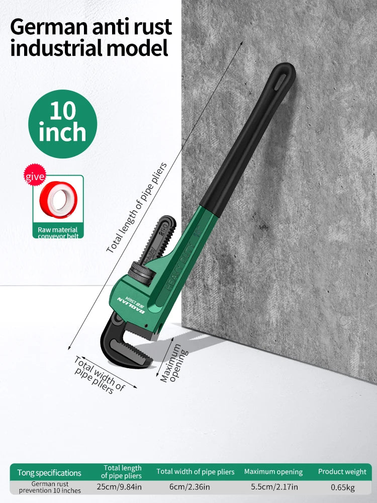 Heavy Duty Carbon Steel Straight Pipe Wrench Adjustable Plumbing Hand Tool 8' 10' 12' 14' 18' Universal Industrial Pipe Plier