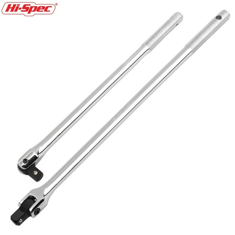 Hi-Spec 1/2" Drive Breaker Bar High-Torque F-Rod with 180 Swivel Head, Professional CR-V Steel Power Lever for Automotive repair