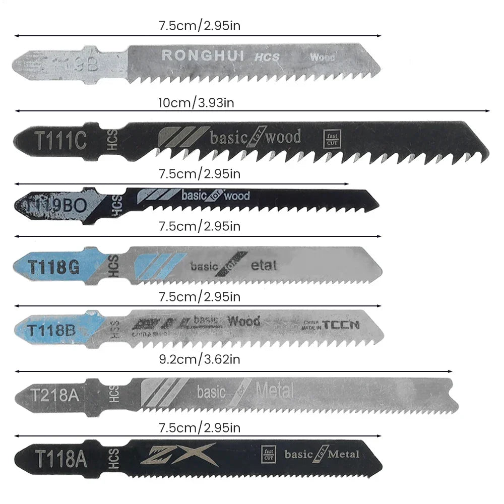 20-Piece HCS Jigsaw Blade Set – Wood, Plastic & Metal