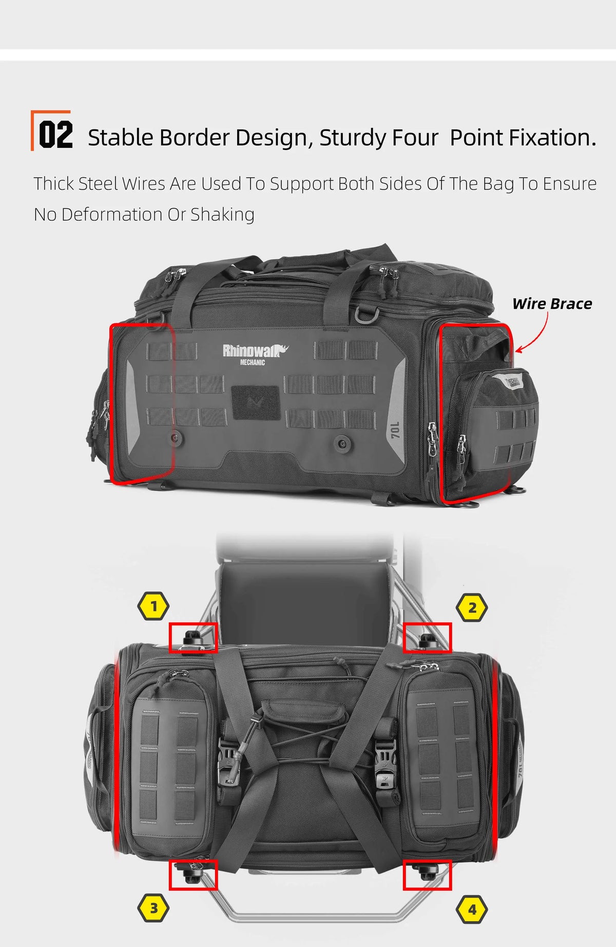 Rhinowalk 70L Magnetic Motorcycle Saddle Bag - image 11