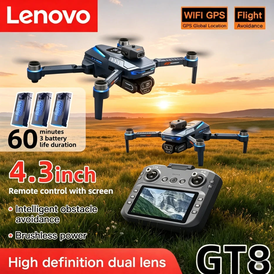 Lenovo GT8 8K Dual Camera FPV Brushless Motor Folding Drone Quadcopter