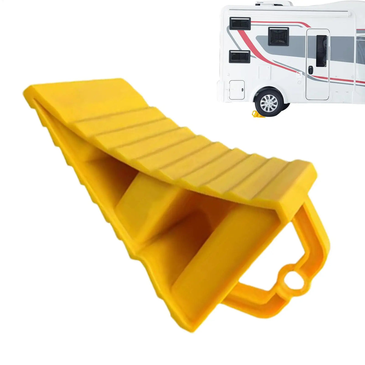 Wheel Chock for Truck Portable Space-Saving Wear-Resistant Stopper Wheel Chocks Portable Space-Saving Yellow Tire Chocks