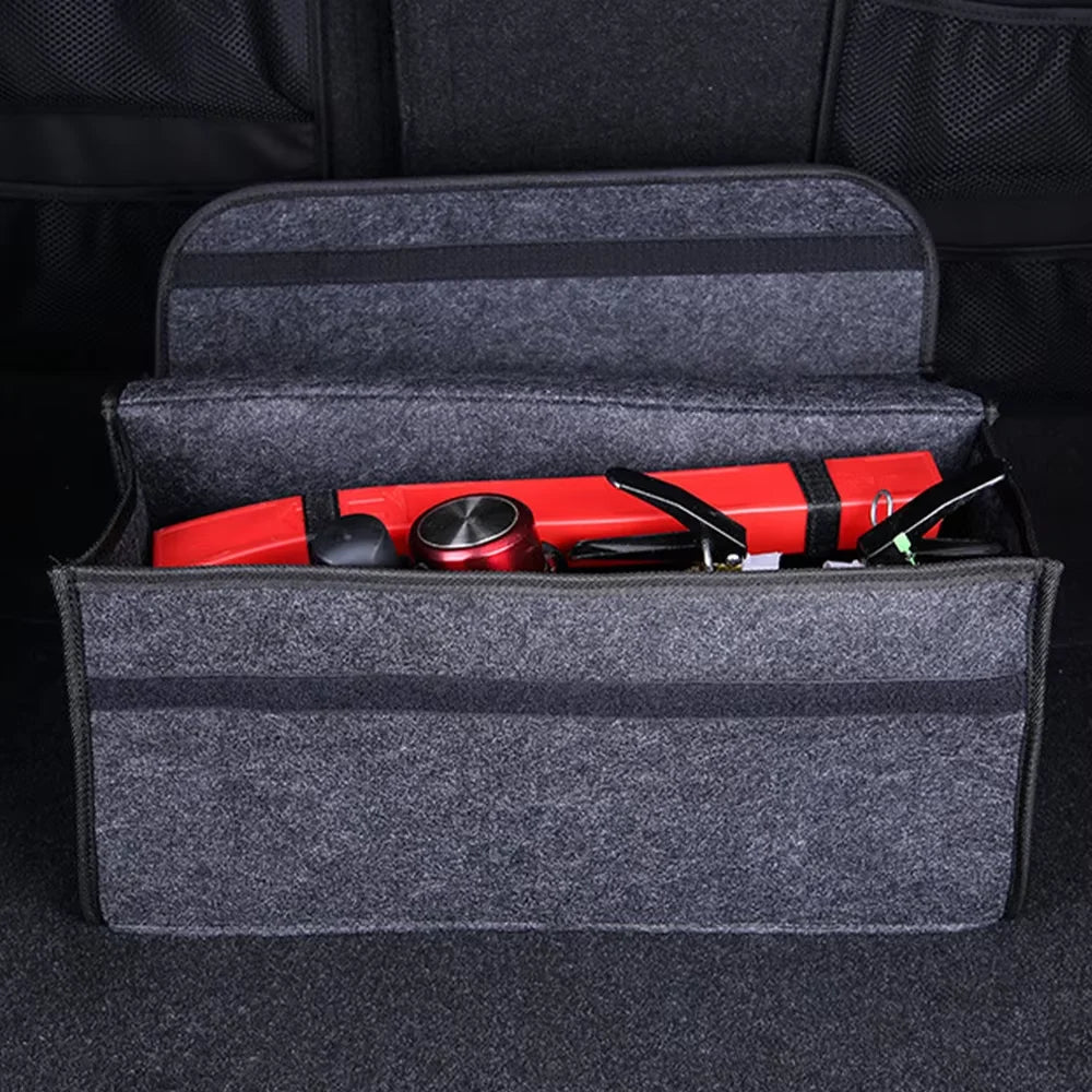 Foldable Felt Car Trunk Organizer Bag with Compartments