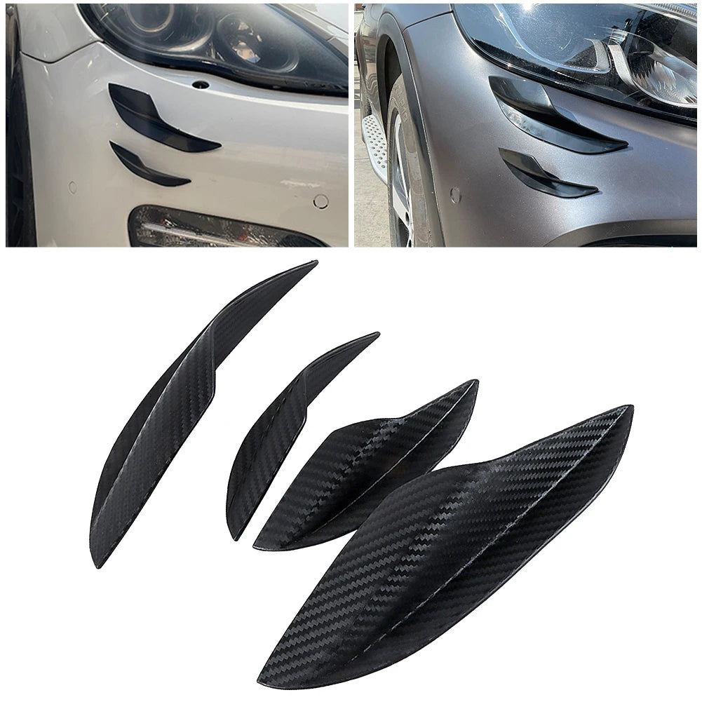 Universal Carbon Fiber Bumper Lip Spoiler Kit (4-Piece) - image 5