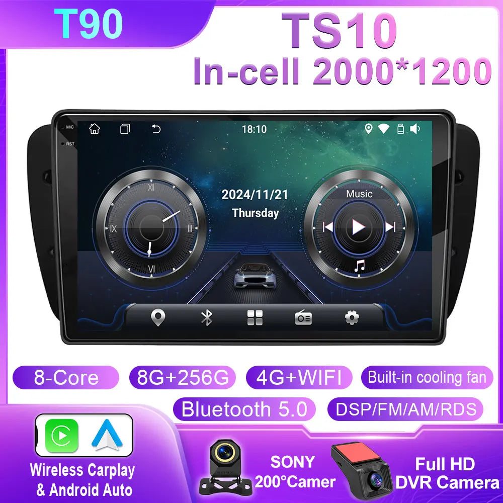 Seat Ibiza MK4 9" Car Radio with Android Auto & GPS - image 12