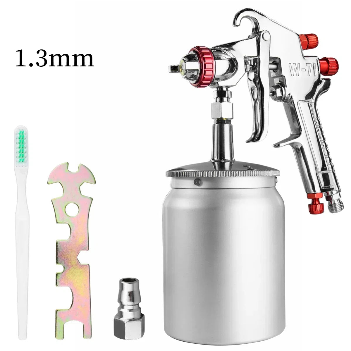 W-71 Pneumatic Paint Spray Gun 1.0/1.3/1.5/1.8mm 400/600ml Gravity Siphon Feed