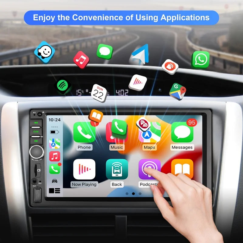 7-Inch Wireless CarPlay and Android Auto Car Stereo with Backup Camera Input