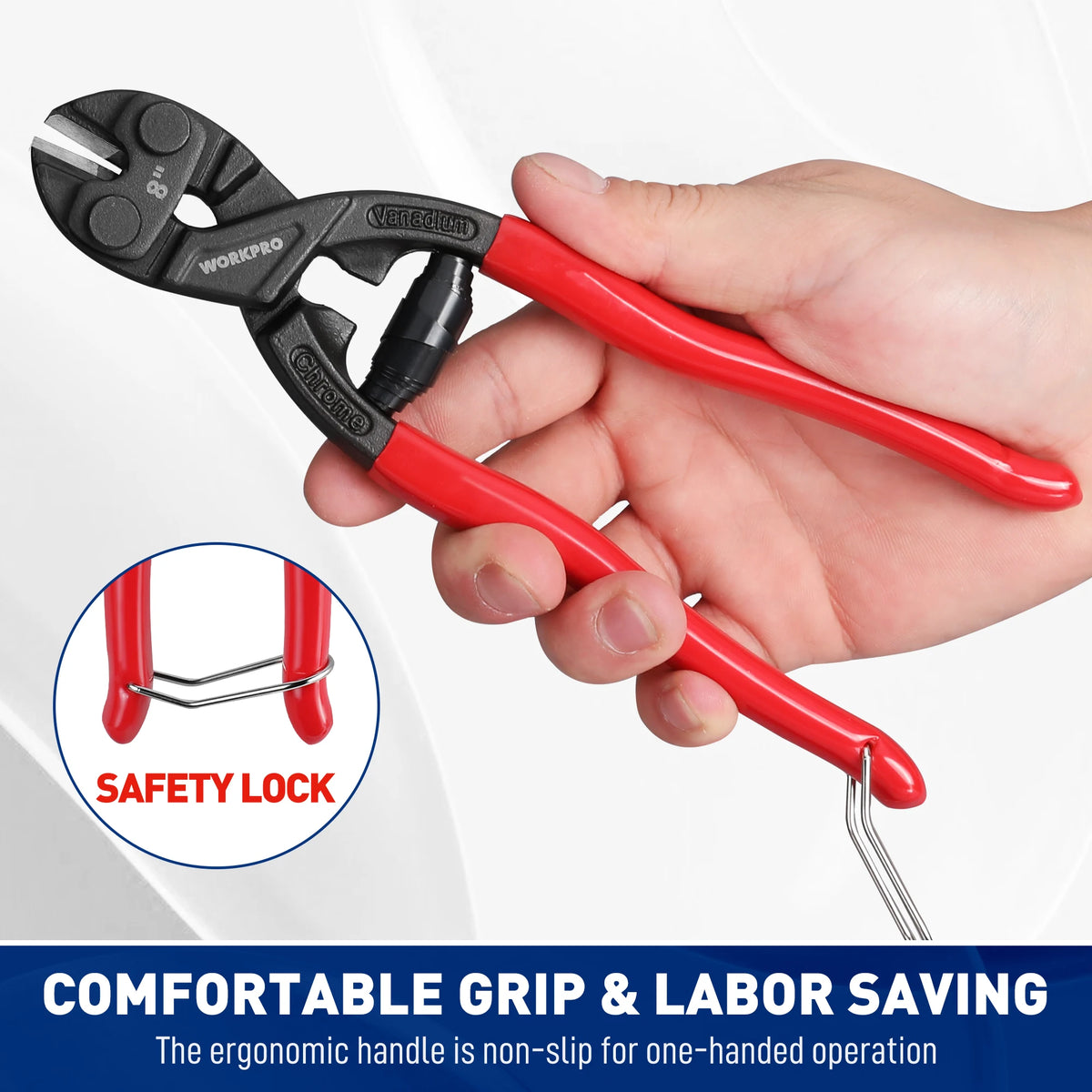 WORKPRO 200mm Bolt Cutter – High Leverage Heavy Duty Wire Cutter - image 8