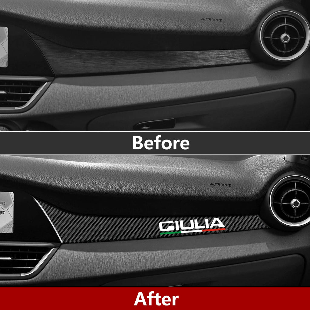 Carbon Fiber Interior Trim Stickers for Alfa Romeo Giulia and Stelvio