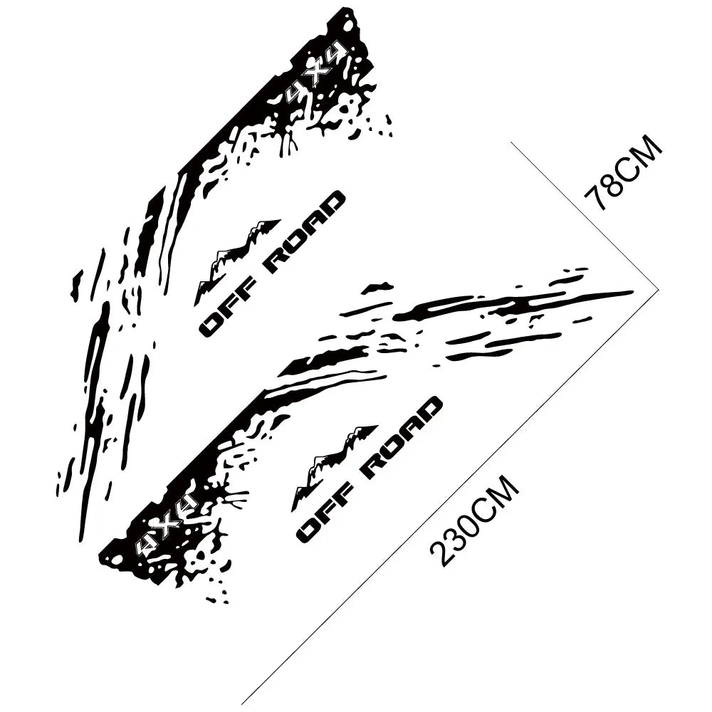 Pickup Truck Side Mudslinger Decals for GWM Poer, Pao, Wingle