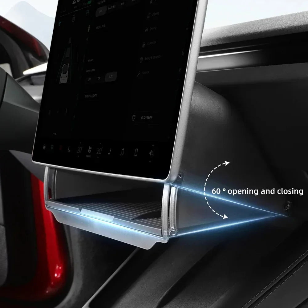 Under Screen Hidden Storage Tray for Tesla Model 3 and Model Y
