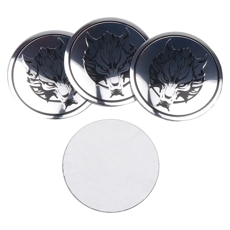 Wolf Dragon Emblem Wheel Center Cap Stickers, 56mm 4-Pack - image 4