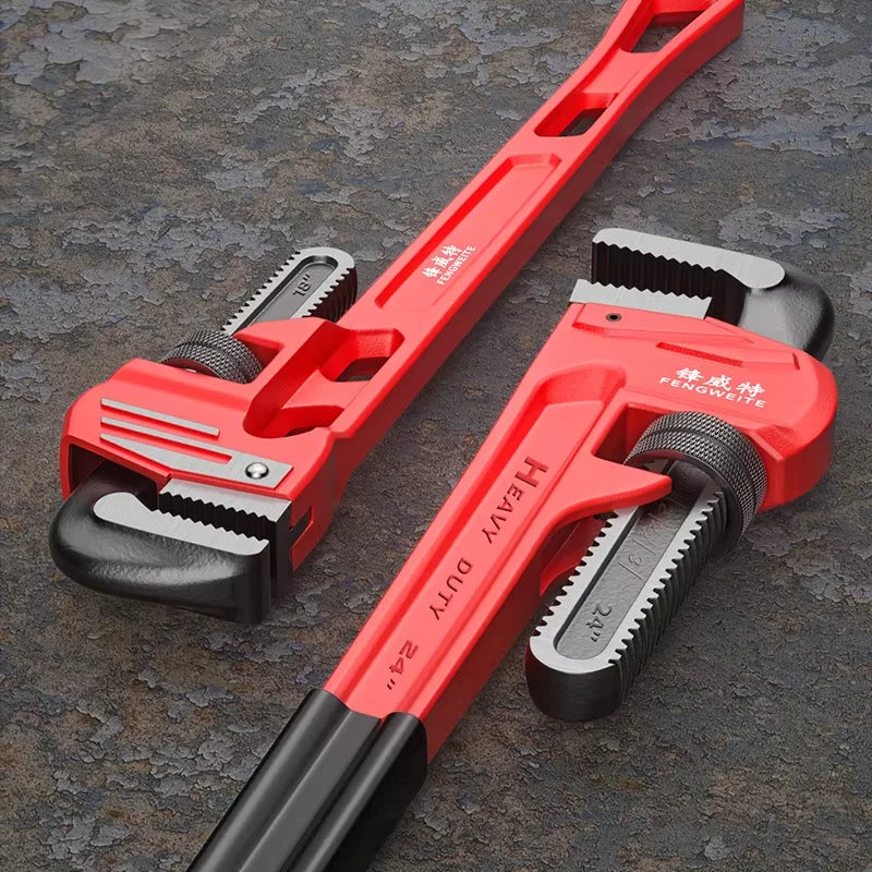 Heavy duty pipe wrench, adjustable pipe wrench, solid jaws and I-beam handle, pipe wrench, industrial wrench
