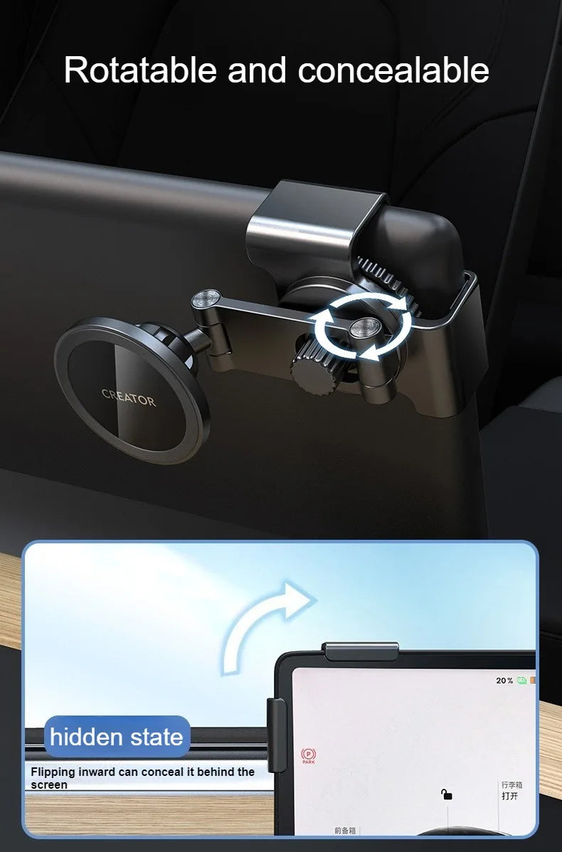 Screen Rail Magnetic Phone Holder for Tesla Model 3, Y, S and X