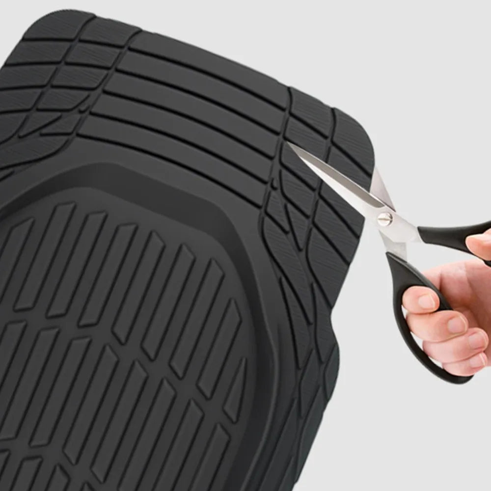 3 Piece Universal PVC Car Floor Mats Anti Slip Waterproof Durable All Weather Rubber Mat Set For Car Interior Protection Kit
