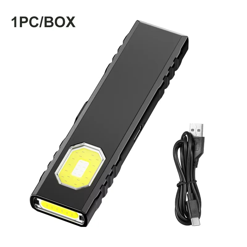 Magnetic Rechargeable COB Work Light Flashlight for Night Work and Emergency