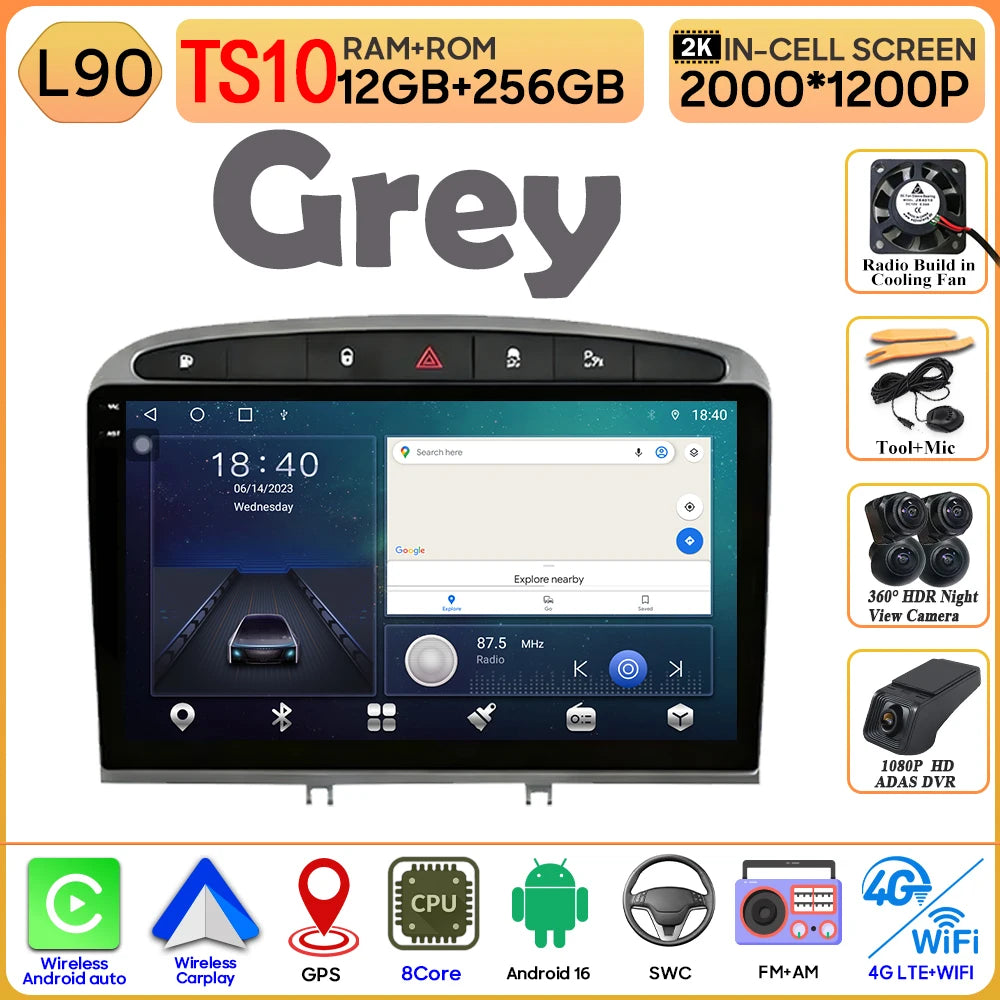 9" Android Car Radio for Peugeot 408/308 with Wireless CarPlay - image 30