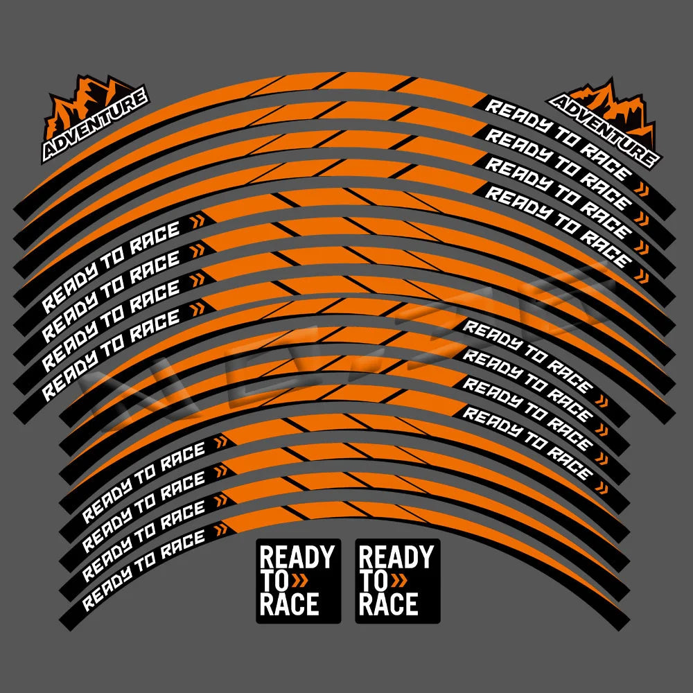 Reflective Motorcycle Rim Decal Stripe, 17-21 Inch Wheels