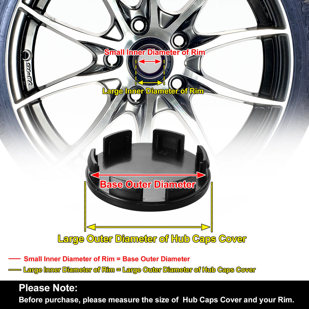 X Autohaux Universal Wheel Center Caps, 53-75mm 4-Pack - image 34