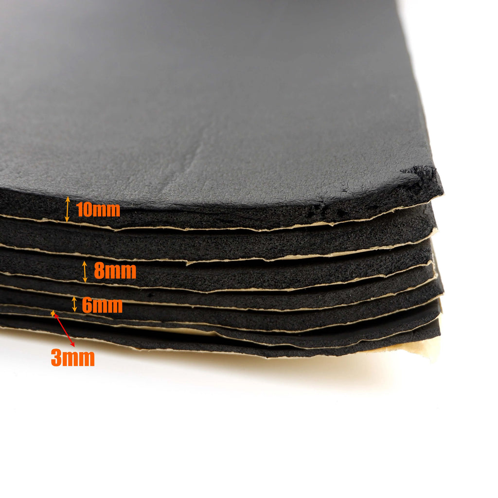 Car sound insulation foam roll 50x200cm, closed cell deadening mat 3 to 10mm