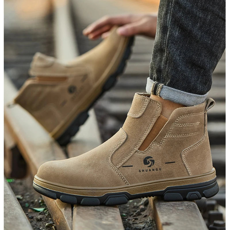 Steel Toe Cap Working Boots Anti-Puncture Work Shoe for ManIndestructible Work Shoes Outdoor Work Shoes Safety Boots for Men