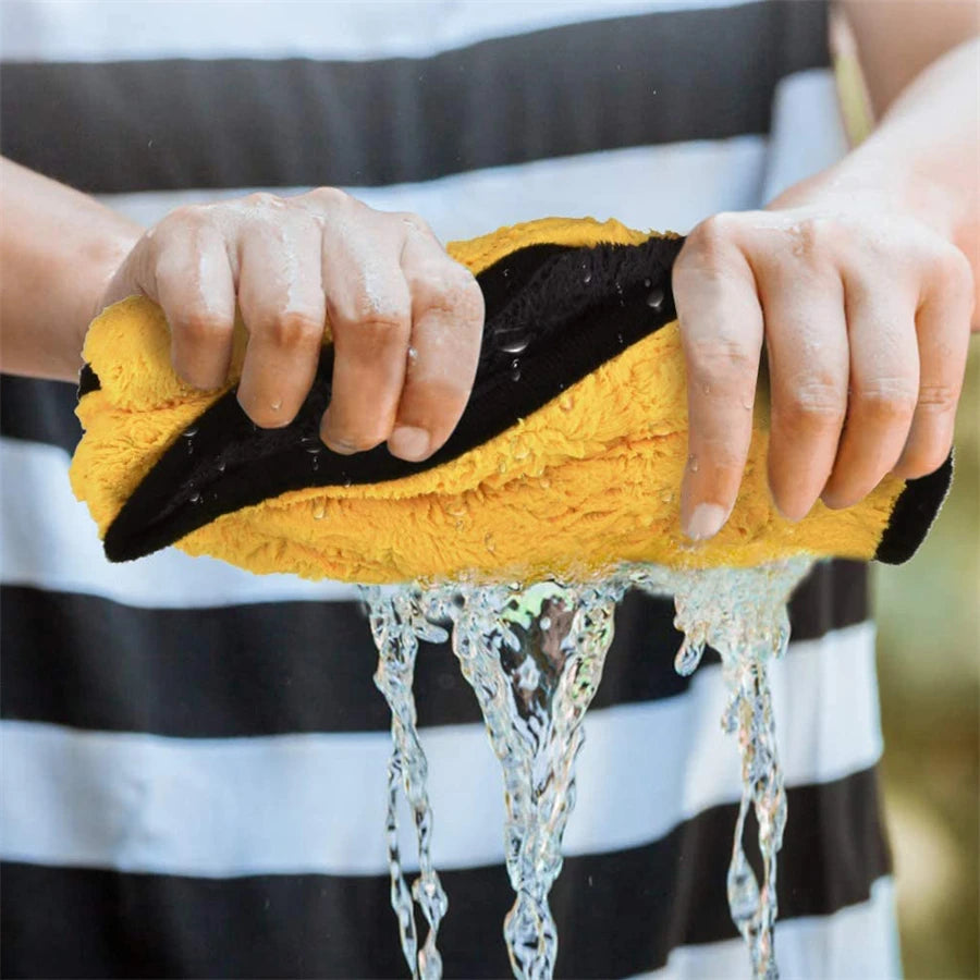 Double Layer Microfiber Car Wash and Drying Towels, 1, 2 or 6 pcs