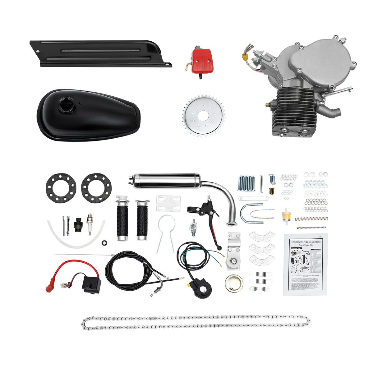 36/44 Tooth 100cc 2-Stroke Gas Engine Kit for Bicycles