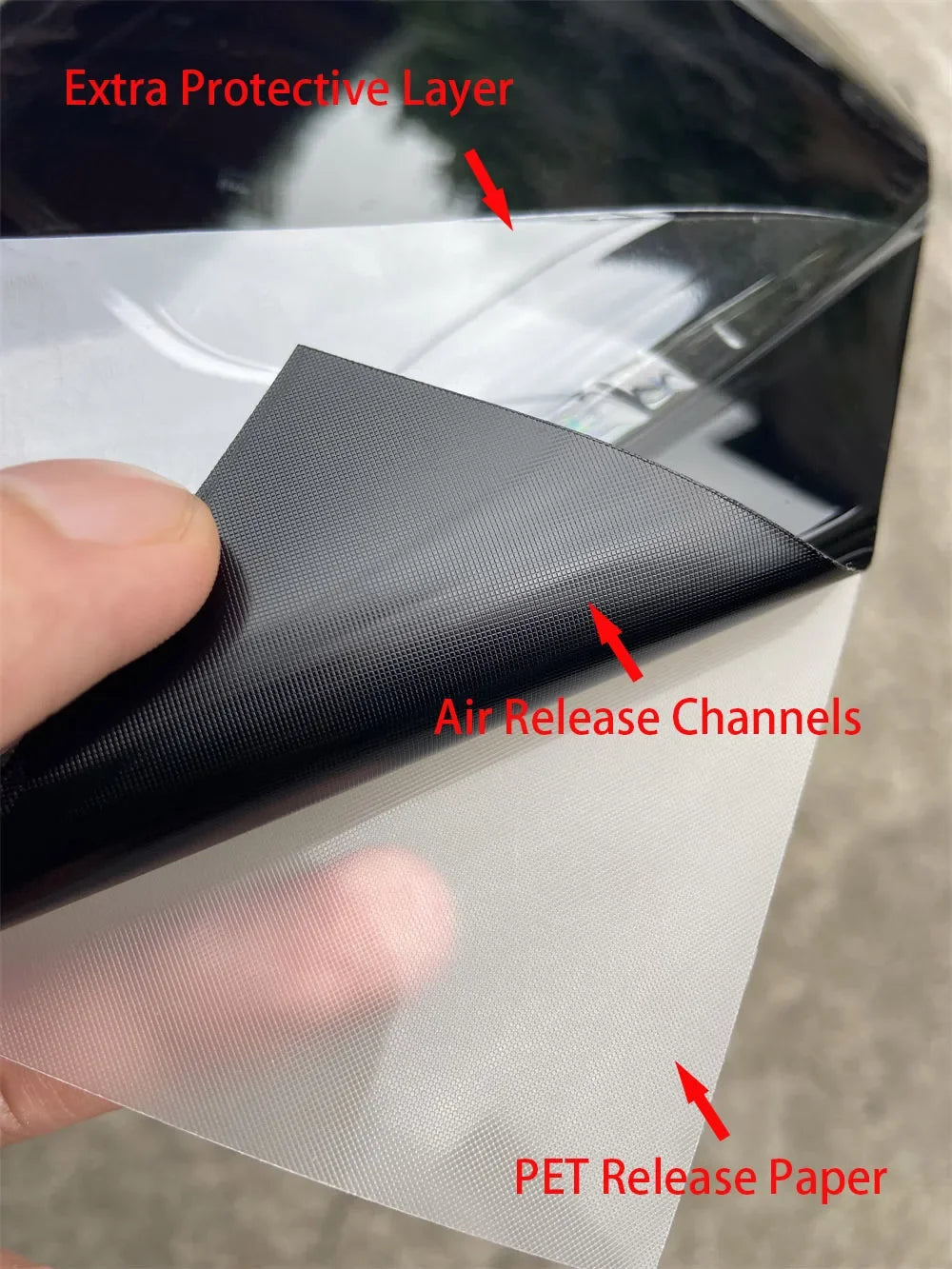 Glossy Black Vinyl Wrap for Car Trim & Chrome Delete - image 2