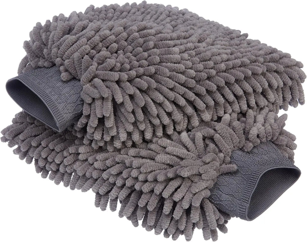 Car Wash Mitt, 2PACK Chenille Microfiber Wash Mitt, Scratch-Free & Lint-Free, Rich Foam, Highly Absorbent, Double Sided, Wash Mi