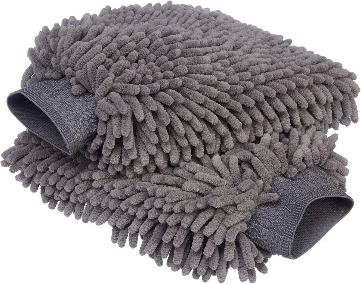 Car Wash Mitt, 2PACK Chenille Microfiber Wash Mitt, Scratch-Free & Lint-Free, Rich Foam, Highly Absorbent, Double Sided, Wash Mi
