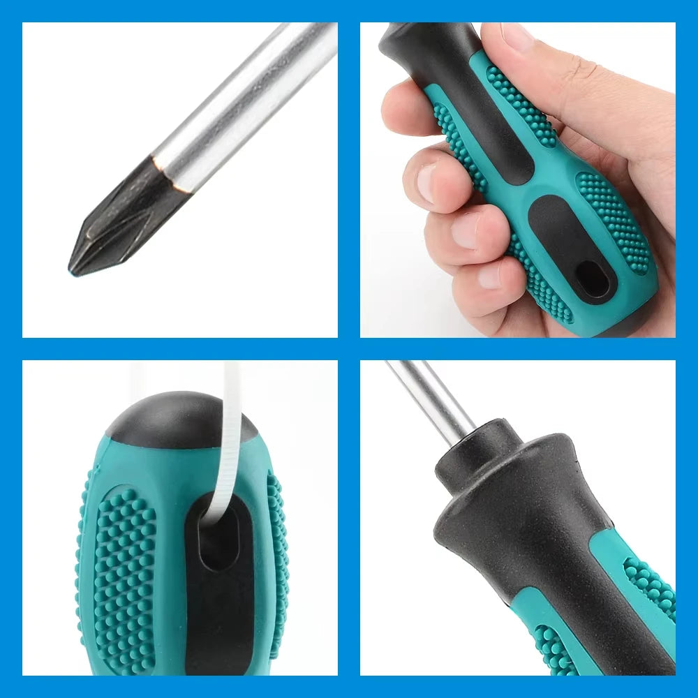 Multipurpose Handle Screwdrivers Set With Magnetic Insulated Security Repair Hand Tools Cross/Straight Type Mini Screw Driver