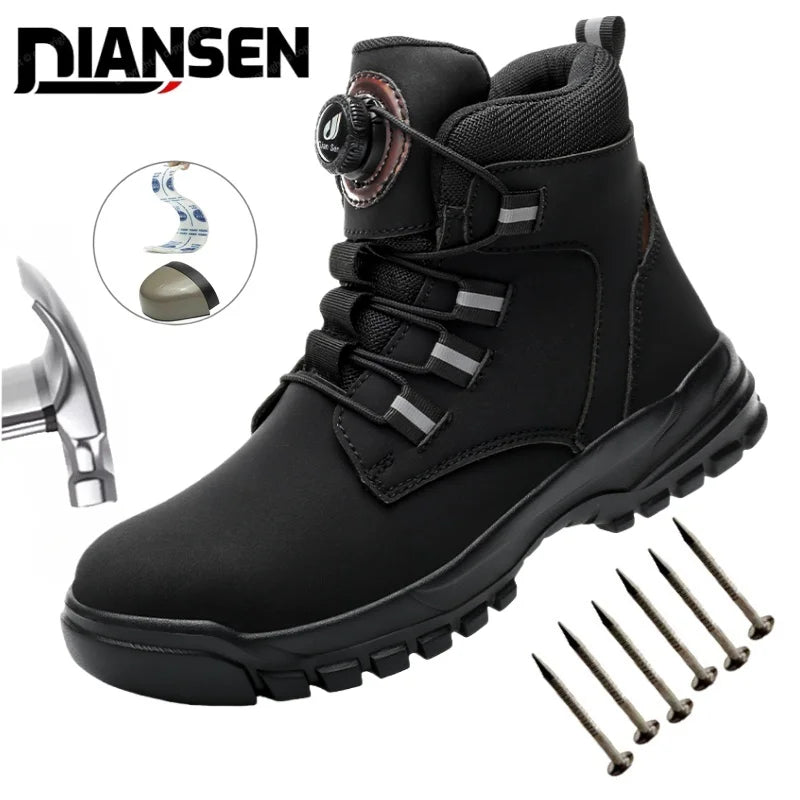 Waterproof Steel Toe Work Boots with Kevlar Insoles