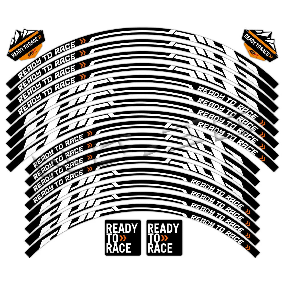 Reflective Motorcycle Rim Decal Stripe, 17-21 Inch Wheels