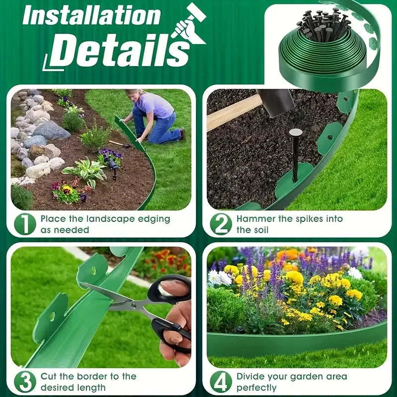 10M L-Shaped Heavy-Duty Lawn Edging – Landscape Border