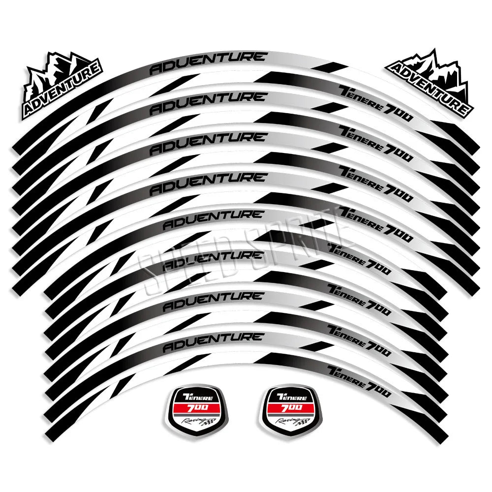 Reflective Wheel Rim Stripe Decals for Yamaha Tenere 700 - view 6