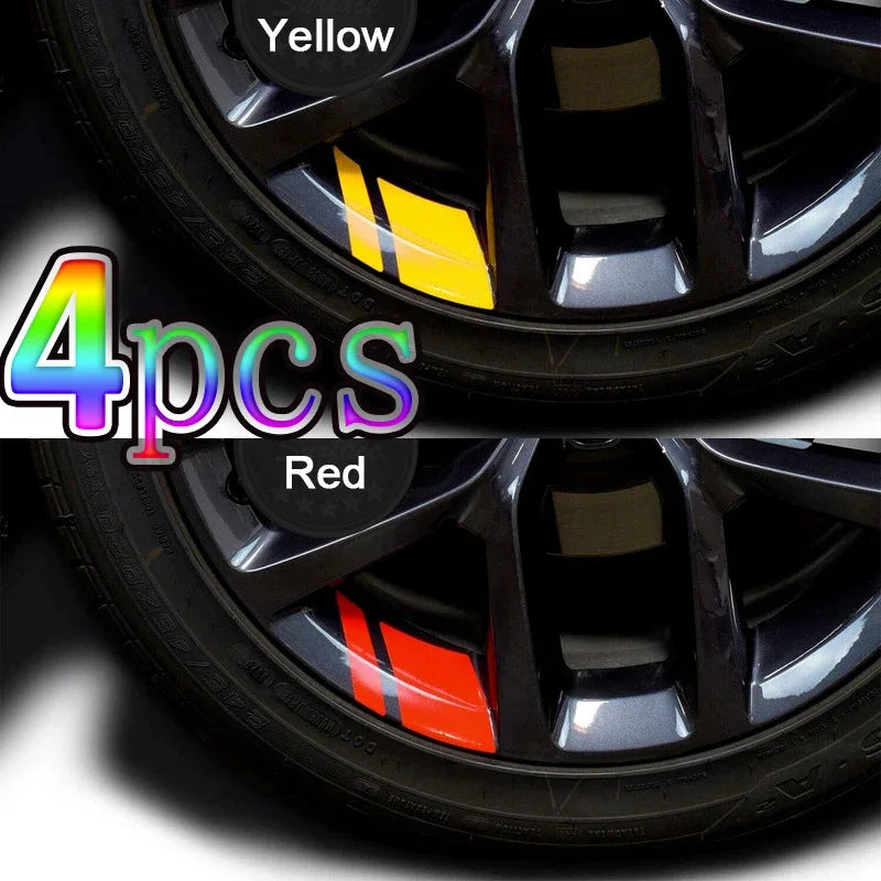 Reflective Wheel Rim Stripe Stickers, 7x10 cm Racing Decals