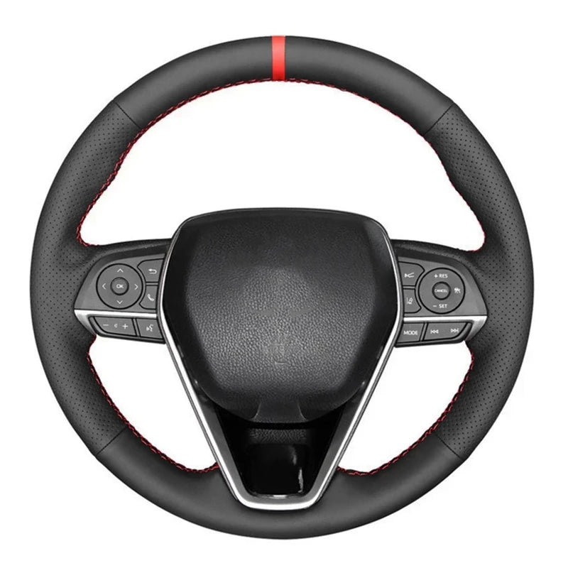 Custom Microfiber Leather Steering Wheel Cover for Toyota Camry RAV4 - image 2