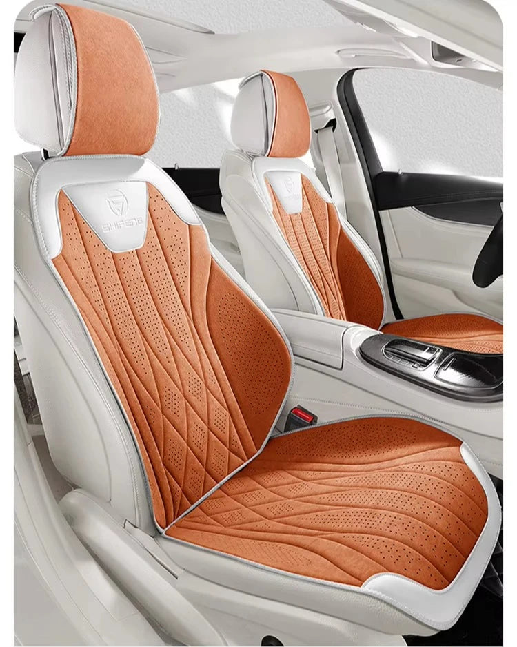 Perforated Suede-Finish Car Seat Covers, Single, Pair or Rear