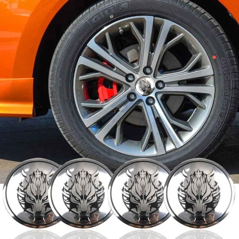Wolf Dragon Emblem Wheel Center Cap Stickers, 56mm 4-Pack - image 2