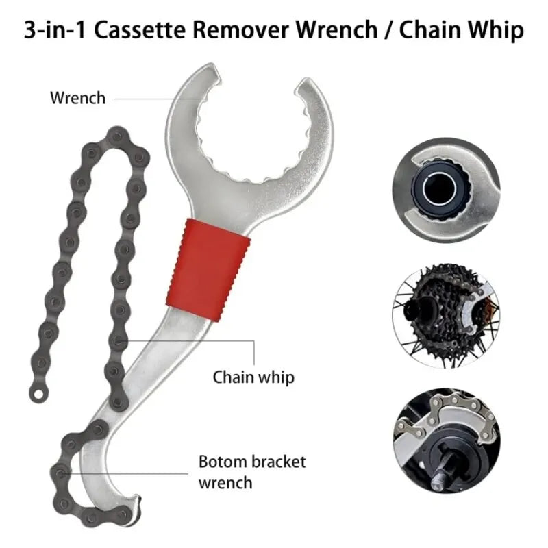 Bike Tool Kit 6 Pcs Professional Bicycle Repair Tools for Mountain Bike with 3-in-1 Cassette Remover Wrench Chain Breaker
