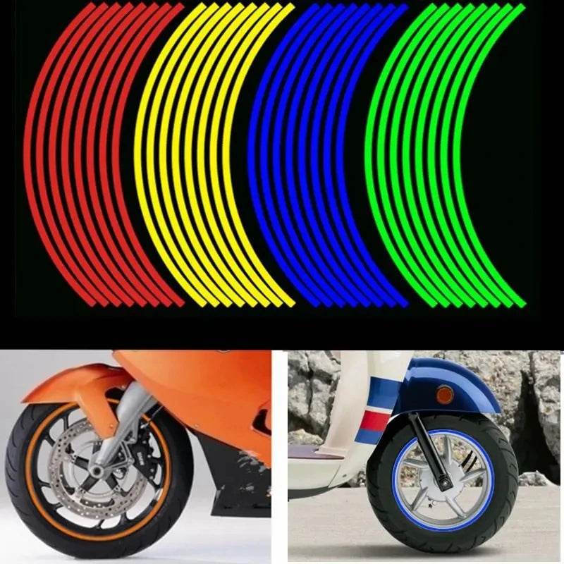 Reflective Wheel Rim Stripe Tape Set for 14-18 Inch Motorcycle Rims