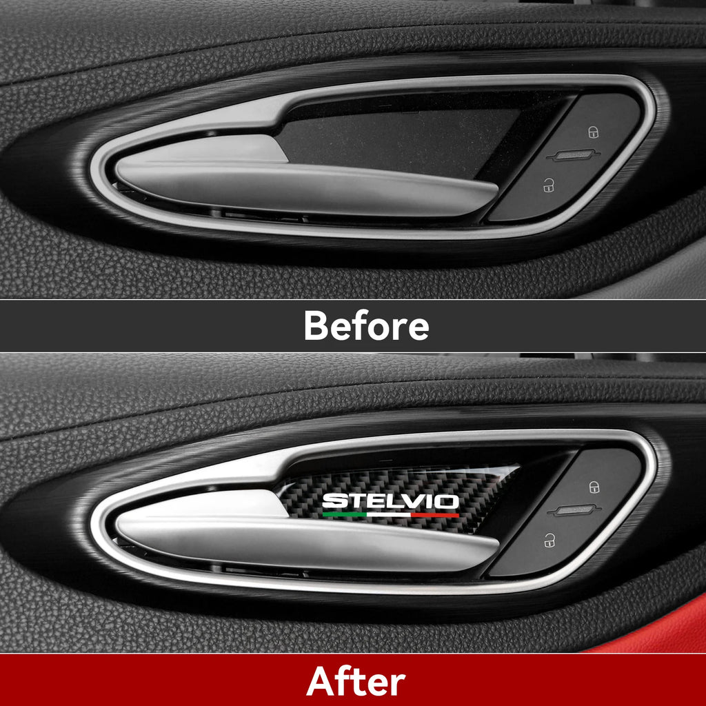 Carbon Fiber Interior Trim Stickers for Alfa Romeo Giulia and Stelvio