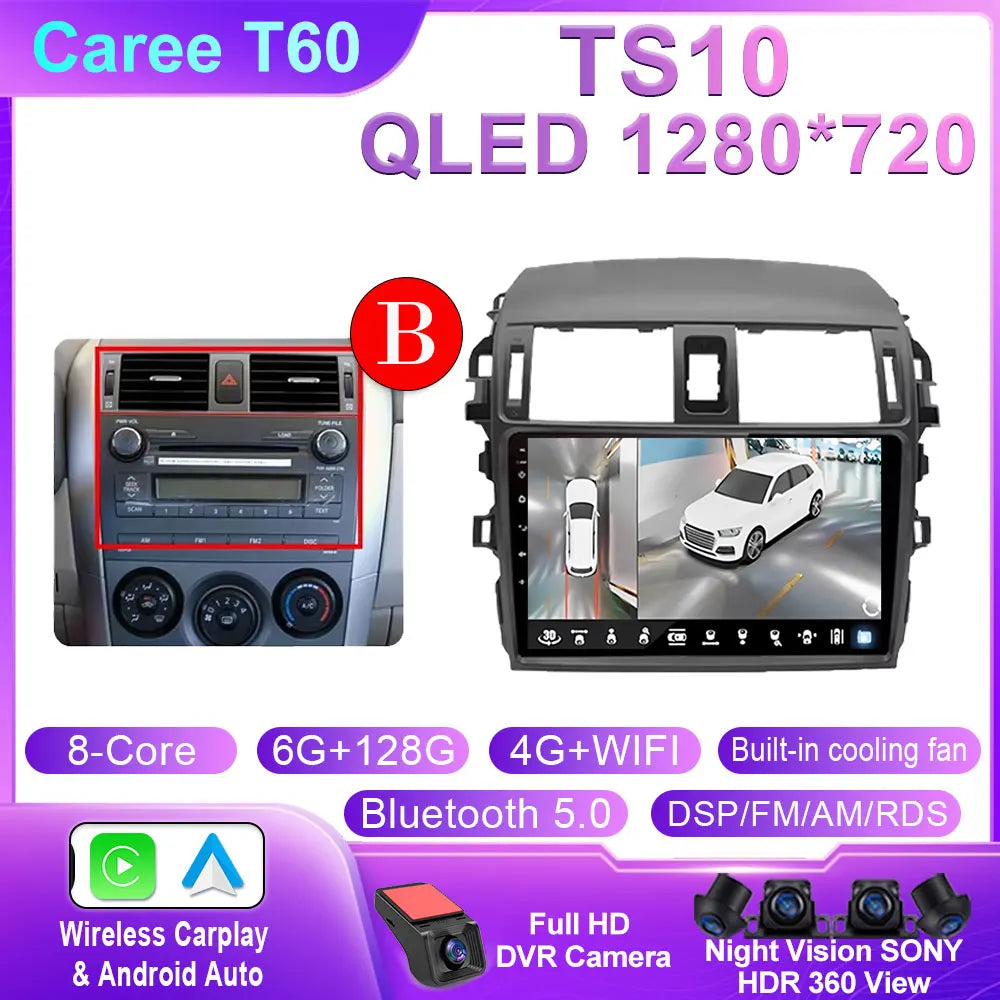 Toyota Corolla 2006-2013 Android 14 9-inch Touchscreen Car Stereo - image 27