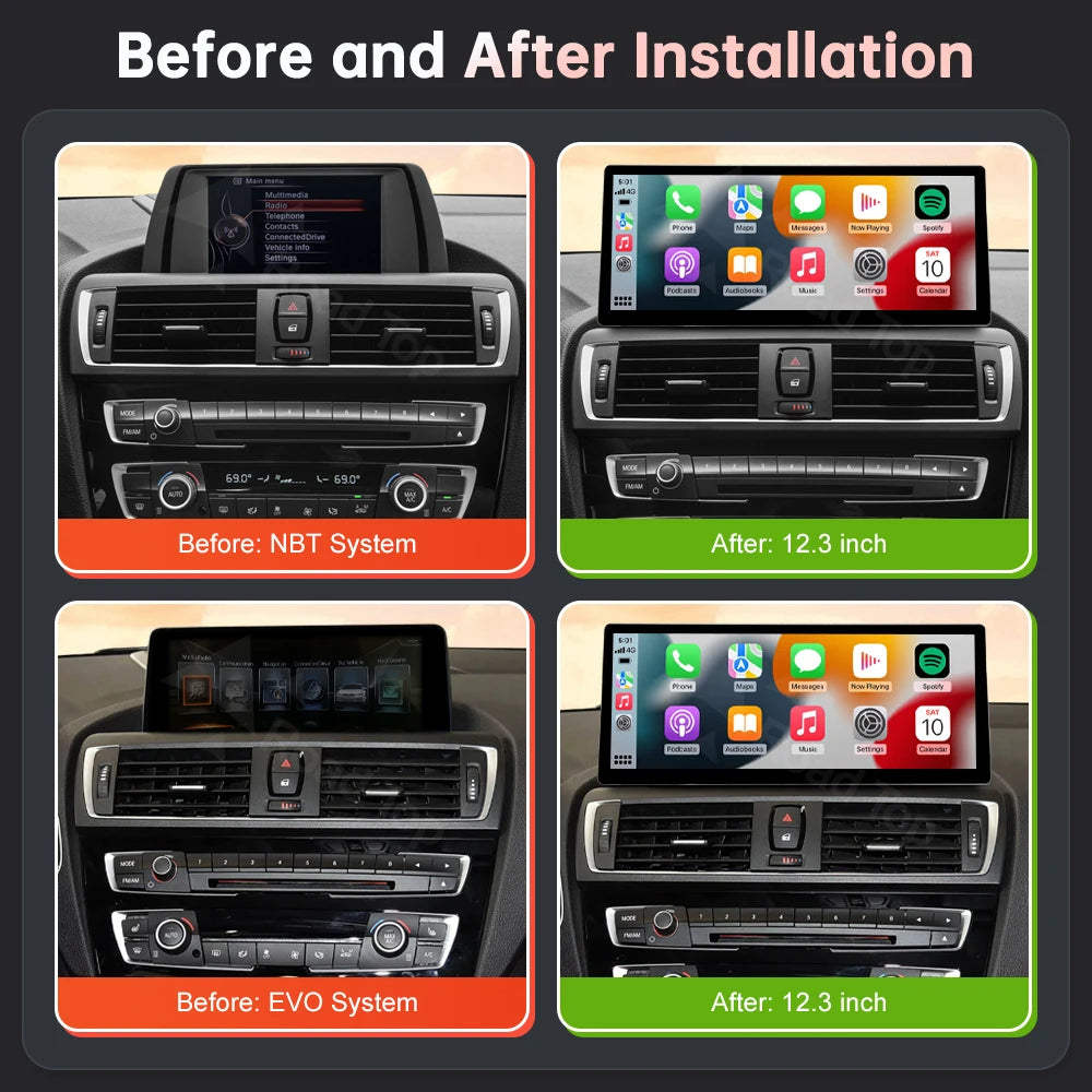 12.3'' Wireless CarPlay Display for BMW 1/2 Series F20/F21 - image 4