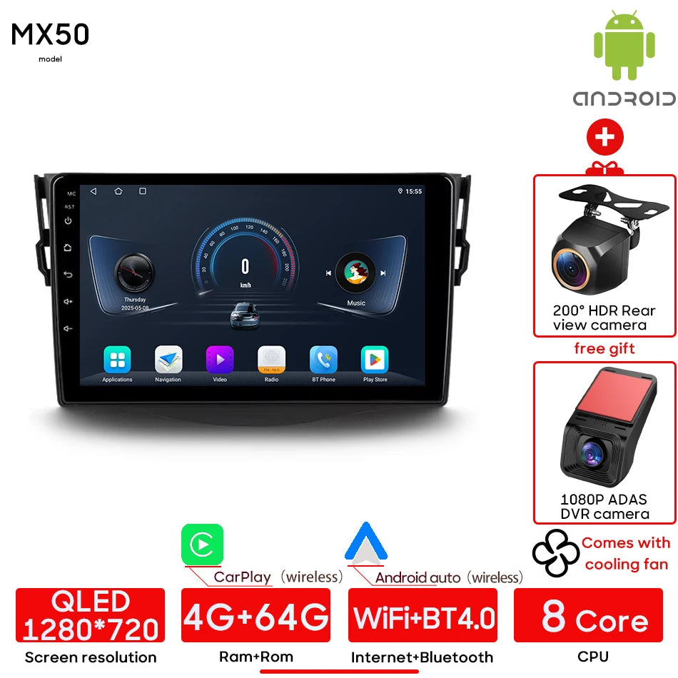 9 Inch Android Auto 2DIN Multimedia Player for Toyota RAV4 2005-2016 - image 7