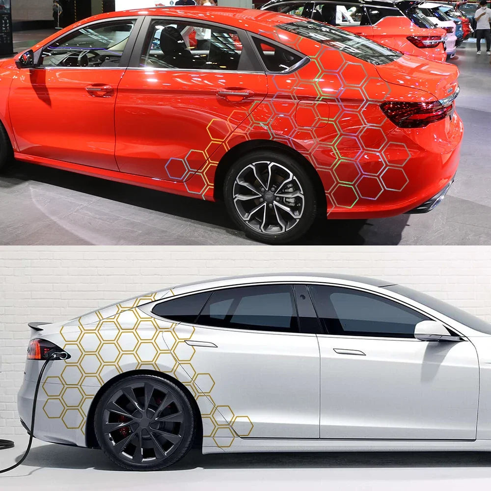 Honeycomb Car Vinyl Decal - Universal Fit, Removable, Waterproof - image 3