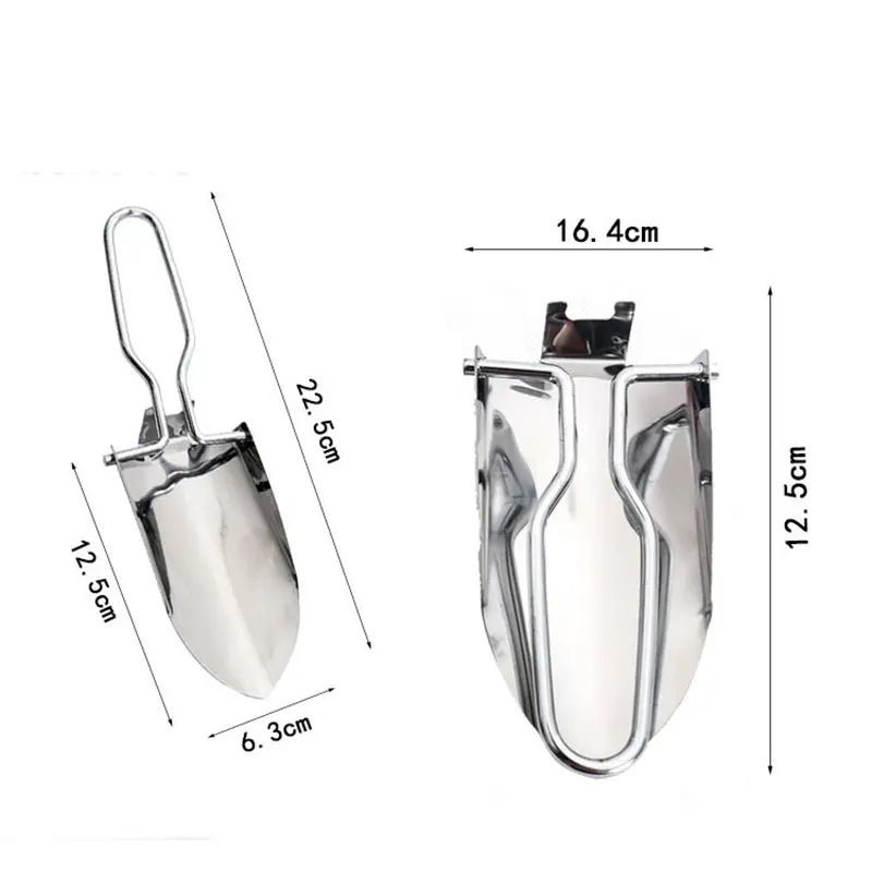 1Piece Stainless Steel Folding Gardening Shovel Spade Multifunctional Portable Garden Planting Transplanting Tool