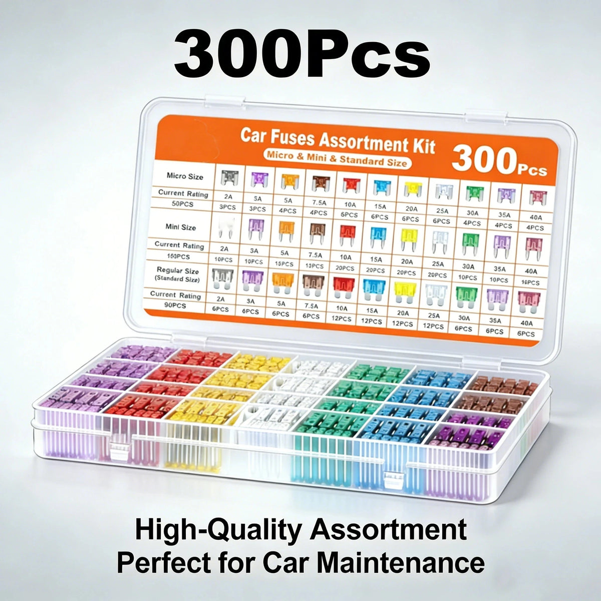 120–300 Piece Blade Fuse Assortment Kit with Puller