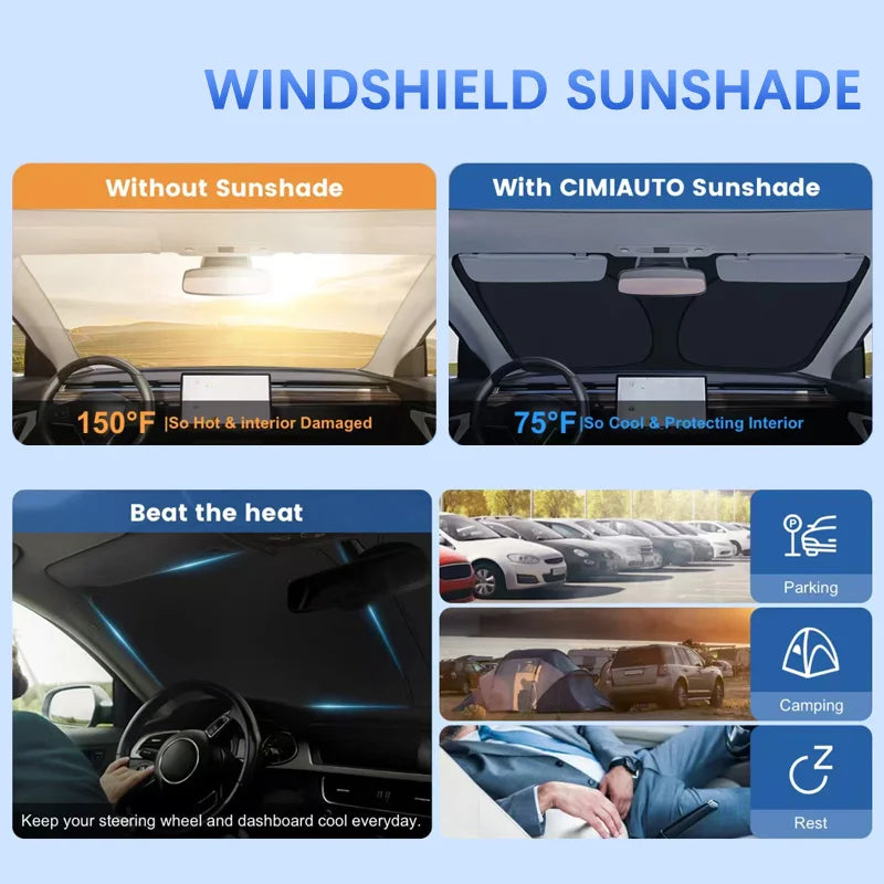 Car Windshield Sun Shade For Chevrolet Equinox EV Plus Sunshade Sun Visor Protector Blocks UV Rays Summer Car Accessories