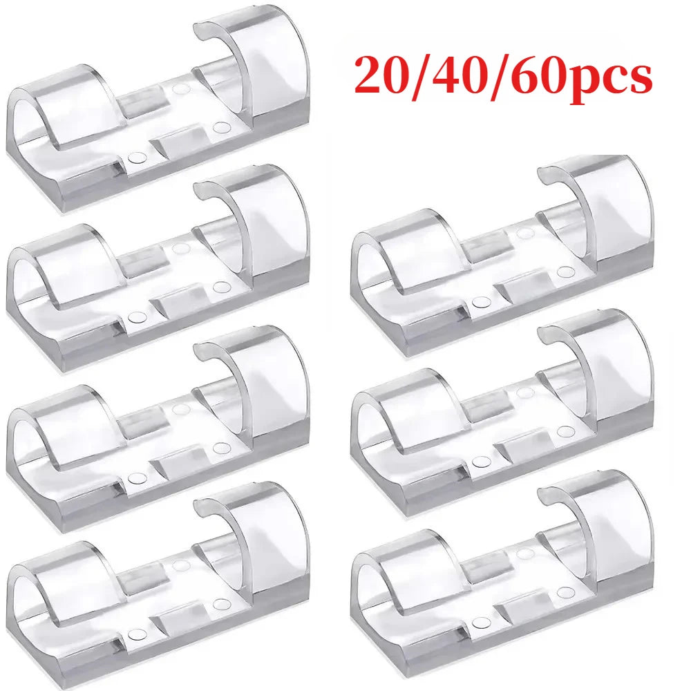 Cable Clips Organizer, 20/40/60 Pack – Desk Wire Holder